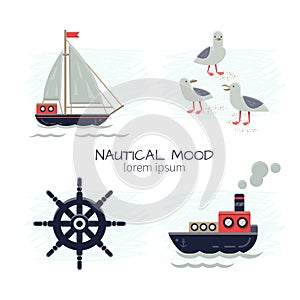 Set of Nautical Vector Pictures