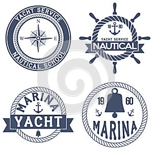 Set of Nautical Yacht badges