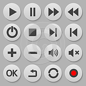 Set of navigation round buttons
