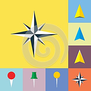 Set of navigational Flat Icons