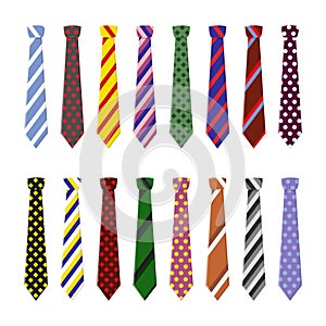 Set neck ties for business and casual attire.