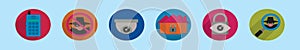 set of neighborhood cartoon icon design template with various models. vector illustration isolated on blue background