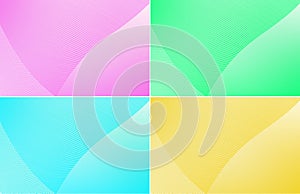 Set of Neon colors abstract vector template backgrounds in light shades. Line texture backgrounds. Modern gradient look.