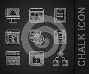 Set Network cloud connection, File missing, Cloud technology data transfer, Server, Data, Web Hosting, Search engine