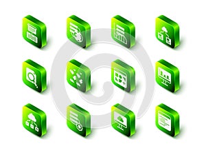 Set Network cloud connection, Server, Data, Web Hosting, Cloud technology data transfer, Monitor with graph chart
