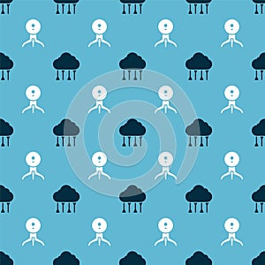 Set Network cloud connection and Web camera on seamless pattern. Vector