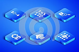 Set Neural network, Algorithm, Cloud database, Robot setting, and Photo retouching icon. Vector