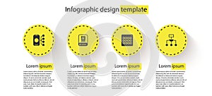 Set Neural network, Artificial intelligence AI, Binary code and Algorithm. Business infographic template. Vector