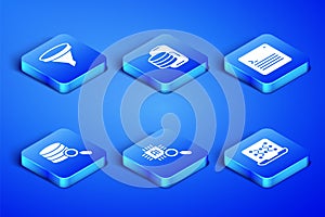 Set Neural network, Funnel filter, Processor CPU, Server, Cloud technology data transfer and Web developer programming