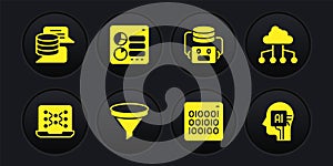 Set Neural network, Network cloud connection, Funnel filter, Binary code, Artificial intelligence robot, Computer api