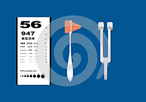 Set of neurological examination instruments