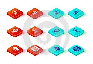 Set NFT cloud, Binary code, Digital crypto art, Cyber security and Search icon. Vector