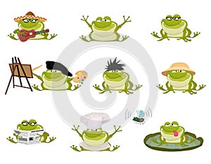 Set of Nice cartoon vector toads