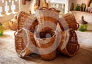 Set of nice wicker baskets