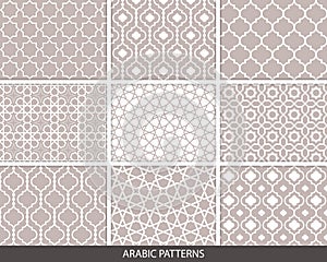 Set of nine Arabic patterns