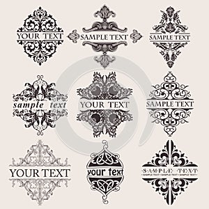 Set Of Nine Banner Text Quad