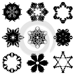 Set of nine hand draw elements for design.