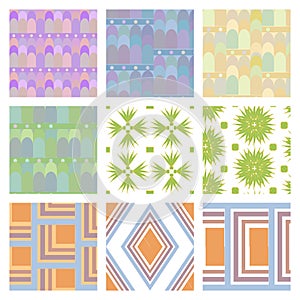 Set of nine seamless patern.