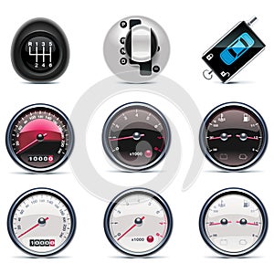 Car Dashboard Icons Set