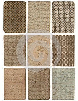 Set of nine vintage pattern texture backgrounds photo