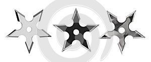 Set of ninja star shurikens