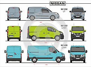 Set of Nissan Cargo Vans and Minivans 2019