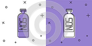 Set Nitrous oxide icon isolated on white and purple background. Vector
