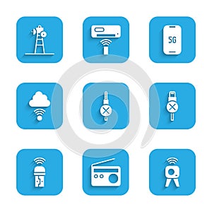 Set No audio jack, Radio, Web camera, usb cable cord, Usb wireless adapter, Network cloud connection, Mobile with 5G and