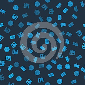 Set No trash, Stop plastic pollution, ocean and on seamless pattern. Vector