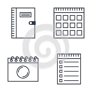 Set of notebook icons