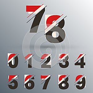 Set of number 0 1 2 3 4 5 6 7 8 9 glitch design
