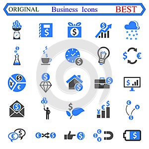 Set number one of Business icons - stock vector