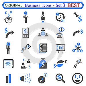 Set number three of Business icons - stock vector