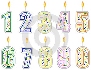 Set of Numbered Birthday Candles