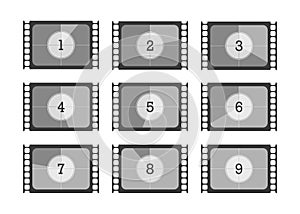 Set numbers countdown movie in flat style