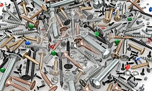 Set of nuts, screws, bolts, screws