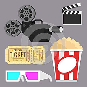 A set of objects for association with cinema