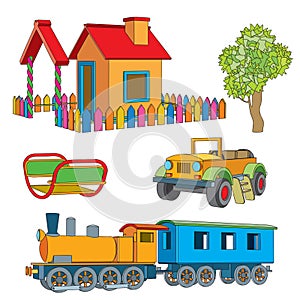 Set of objects for children\'s playground