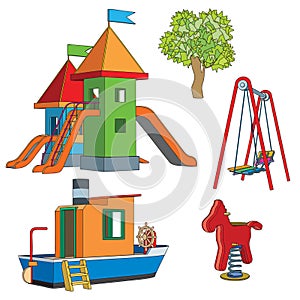 Set of objects for children\'s playground