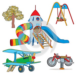 Set of objects for children\'s playground