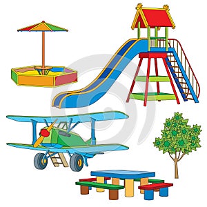 Set of objects for children\'s playground