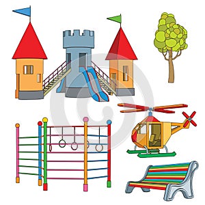 Set of objects for children\'s playground