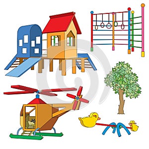 Set of objects for children\'s playground