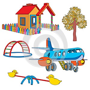 Set of objects for children\'s playground