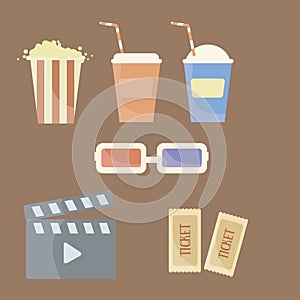 Set of objects for cinema photo