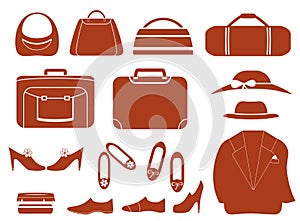 Set objects - clothes, bags and shoes