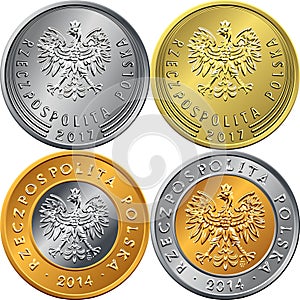 Set obverse Polish Money zloty coin