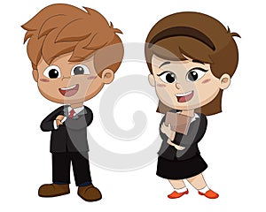 Set of occupation kid business.