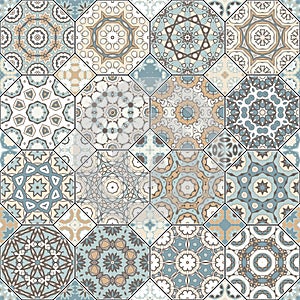 Set of octagonal and square patterns.