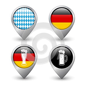 Set of Octoberfest map pointers